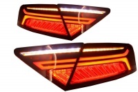 2 luces traseras AUDI A7 4G apariencia de estiramiento facial - Led - Rojo cereza
