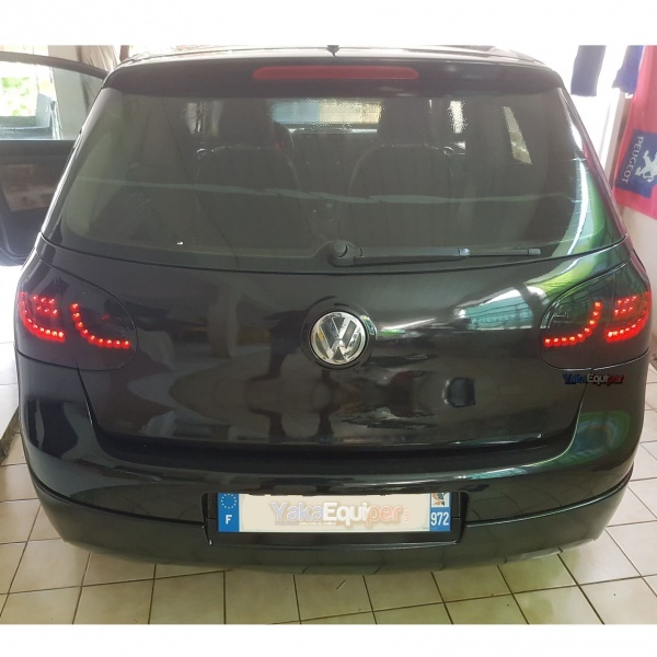 2 VW Golf 5 03-08 dynamische LED-achterlichten LTI-look G6 - Zwart