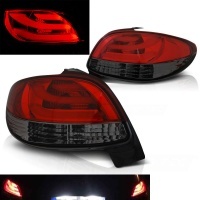 2 LTI Peugeot 206 206 + lanternas traseiras LED - Smoke Red