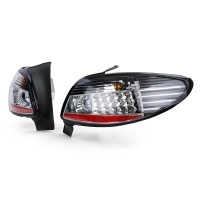 2 Peugeot 206 LED taillights - Clear black