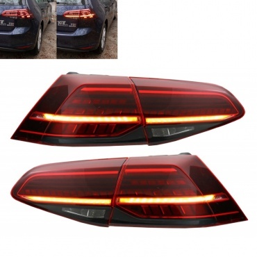 2 Feux arriere dynamiques VW Golf 7 - LED look R facelift - Rouge Fume