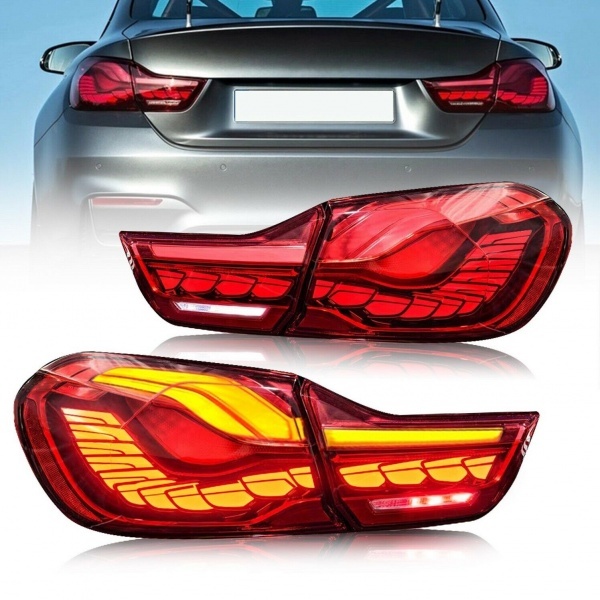 2 BMW 4 Series F32 F33 F36 dynamic OLED taillights - 13-19 - Red