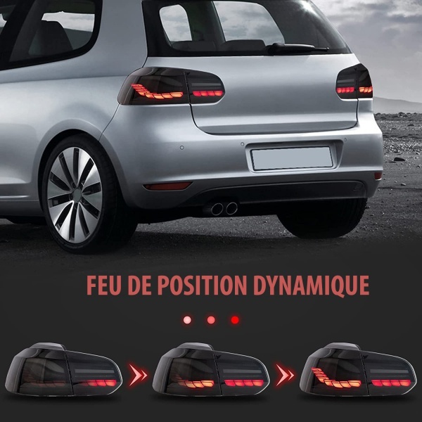 2 lanternas traseiras VW Golf 6 com aparência dinâmica oled - LED - fumê