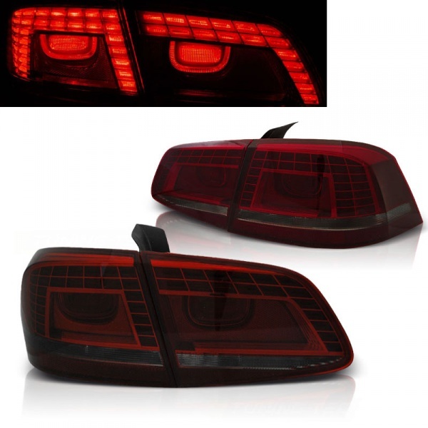 2 VW PASSAT B7 sedán -10-14 luces traseras LED - Tintadas en rojo