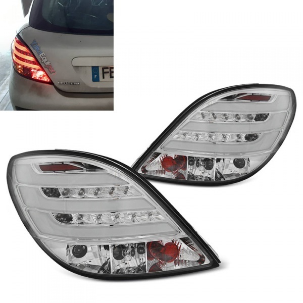 2 luzes traseiras LED Peugeot 207 LTI - transparente