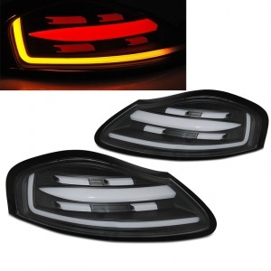 2 dynamische Voll-LED-Leuchten für Porsche Boxster 986 96-04 - Schwarz