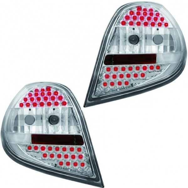 2 Renault Clio 3 LED lights - 05-09 - Clear Chrome