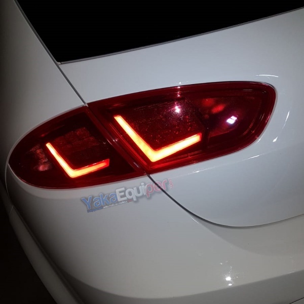 2 luzes SEAT Leon 1P1 fase 2 09-13 - LED BAR - Vermelho