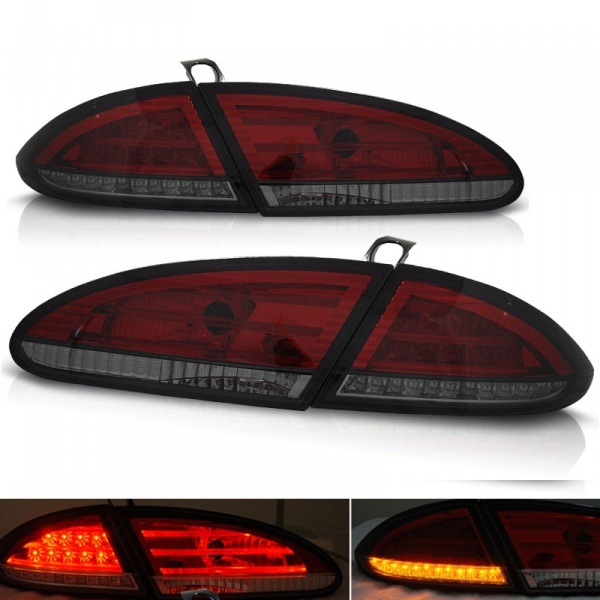 2 luces SEAT Leon 2 - 05-09 - BARRA LED - Rojo ahumado