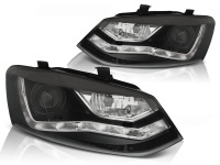 2 VW Polo 6R 10-14 headlights - Devil LED bi-halogen - black