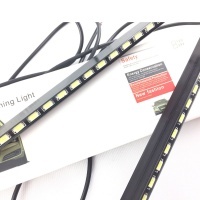 2 luci di marcia diurna slim a LED 19 cm - bianco xeno