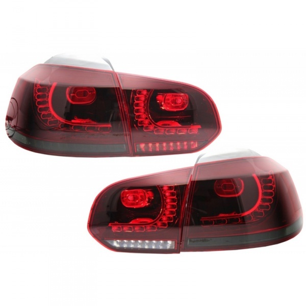 2 luci posteriori VW Golf 6 - fullLED dinamico - look R20 - rosso ciliegia