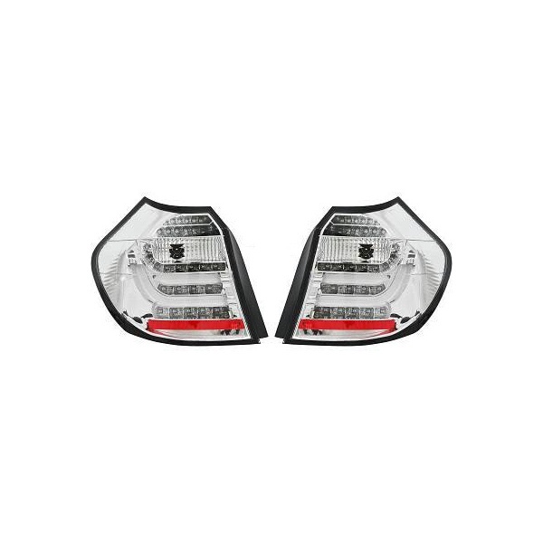 2 BMW Serie 1 E87 04-07 rear lights - LTI - Chrome
