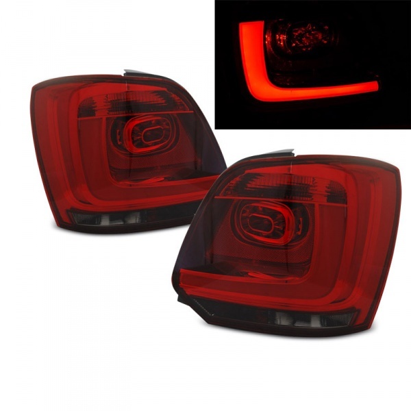 2 luces traseras VW Polo 6R 09-14 - LTI - Tintadas en rojo