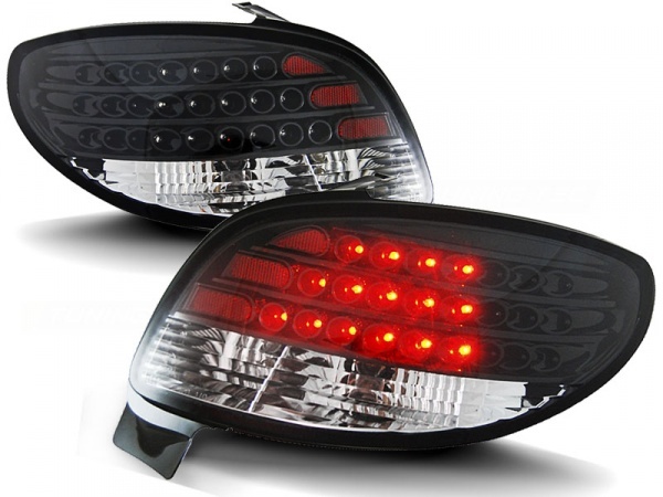 2 luces traseras LED Peugeot 206 - Negro