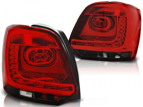 2 VW Polo 6R 09-14 achterlichten - LED - Rood getint