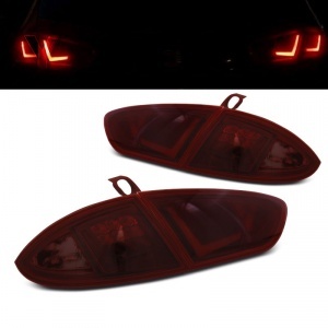 2 luces SEAT Leon 1P1 fase 2 09-13 - BARRA LED - Rojo ahumado
