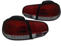 2 faróis traseiros VW Golf 6 - LTI + LED - Red Smoked