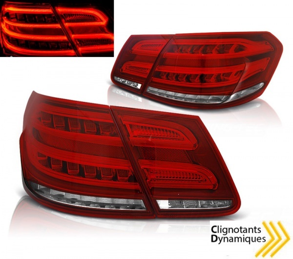 2 Luzes totalmente LED Mercedes classe E W212 09-13 - Dinâmica - Vermelha - versão LED