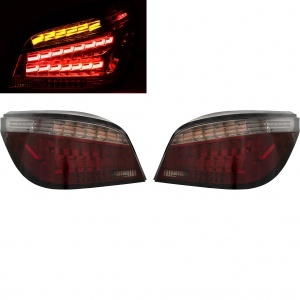 2 BMW Serie 5 E60 03-10 rear lights - dynamic Smoked red