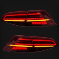 2 luces traseras dinámicas VW Golf 7 y 7.5 (fase 2) - Estiramiento facial LED look R - Rojo humo