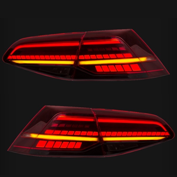 2 lanternas traseiras dinâmicas VW Golf 7 e 7.5 (fase 2) - LED visual R facelift - Smoke Red