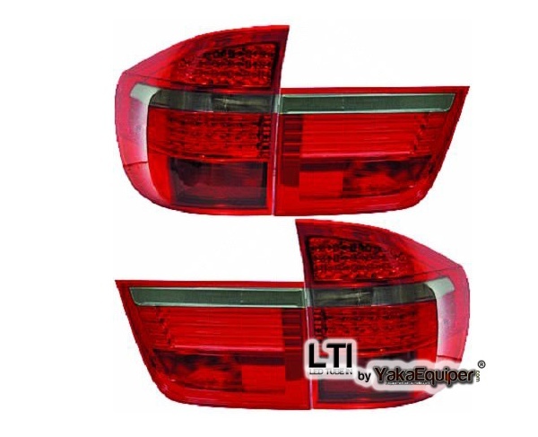 2 BMW X5 E70 06-10 achterlichten - LTI - Smoked Red