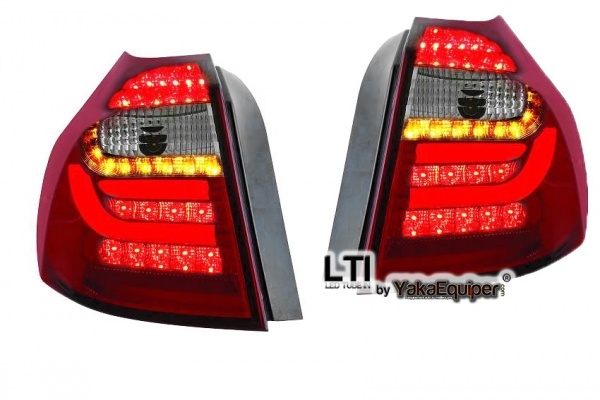 2 BMW 1 E87 08-11 taillights - LTI - Clear Red