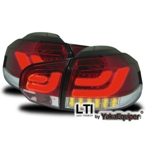 2 luci posteriori VW Golf 6 - LTI + LED - Rosso