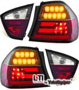 2 BMW Serie 3 E90 05-08 rear lights - LTI - Clear / Smoked