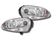 2 VW GOLF 5 Devil Eyes LED headlights - Chrome