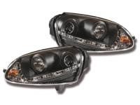 2 VW GOLF 5 Devil Eyes LED-koplampen - Zwart
