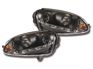 2 Phares avant VW GOLF 5 Devil Eyes LED - Noir