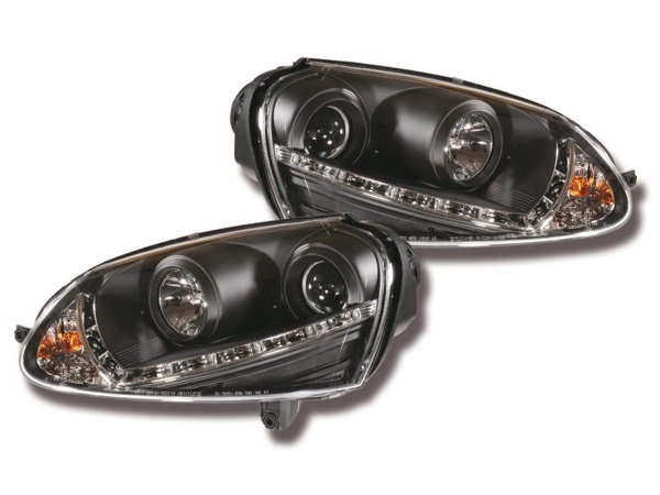 2 VW GOLF 5 Devil Eyes LED-koplampen - Zwart