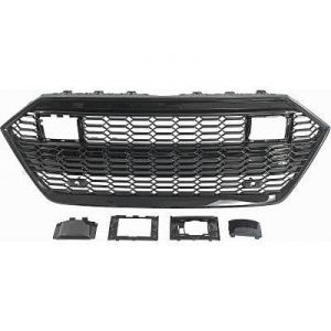Front grille Audi A7 4K8 18-21 - RS7 look - Lacquered Black - PDC ACC