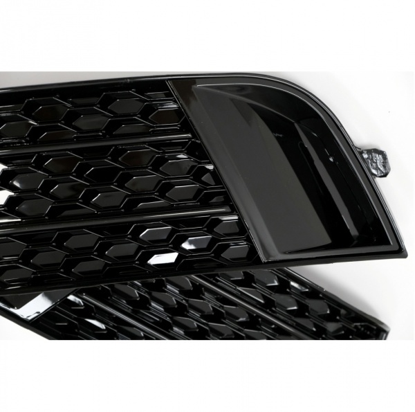 Faróis de nevoeiro Audi A1 8X 2010 -2015 - visual RS1 preto brilhante