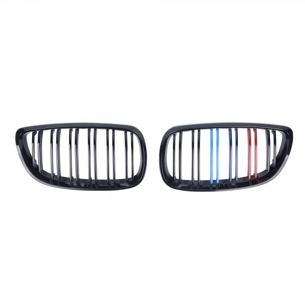 Grilles grille BMW Serie 3 E92 E93 07-10 - M color look - Glossy black