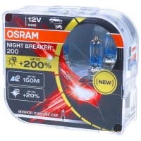 2 lampadine Osram H7 Interruttore notturno 200% 64210NB200-HCB