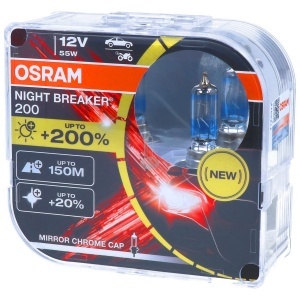 2 ampoules Osram H7 Night breaker 200 % 64210NB200-HCB
