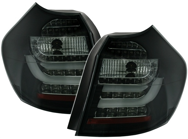 2 BMW Serie 1 E87 08-11 rear lights - LTI - Black