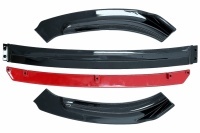 VW Polo 6 front blade spoiler - AW 17-21 - glossy black red sport look