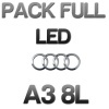 Pack Eclairage Full LED Audi A3 8L - Blanc pur
