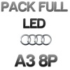 Pack n°2 Eclairage Full LED Audi A3 8P - Blanc pur