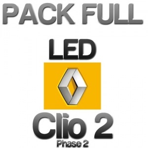 Pack Eclairage Full LED RENAULT Clio 2 - Phase 2 - Blanc pur