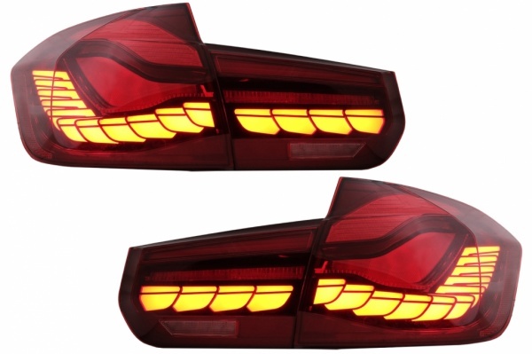 2 BMW Serie 3 F30 dynamic OLED rear lights look M4 - 11-19 - Red