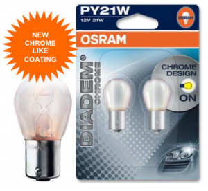 Pack 2 ampoules OSRAM Diadem chrome PY21W