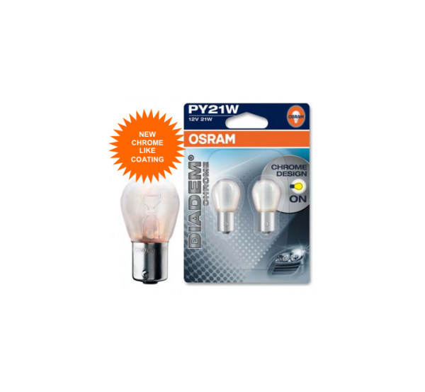 Pack 2 bombillas OSRAM Diadem chrome PY21W
