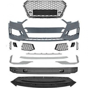 Front bumper AUDI A4 B9 16-19 - Look RS4 - Chrome - PDC