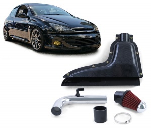 Filtro aria sportivo di aspirazione per Peugeot 206 - carbon look