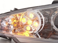 2 faróis Peugeot 206 fase 2 02-08 - LED LED piscando - Chrome